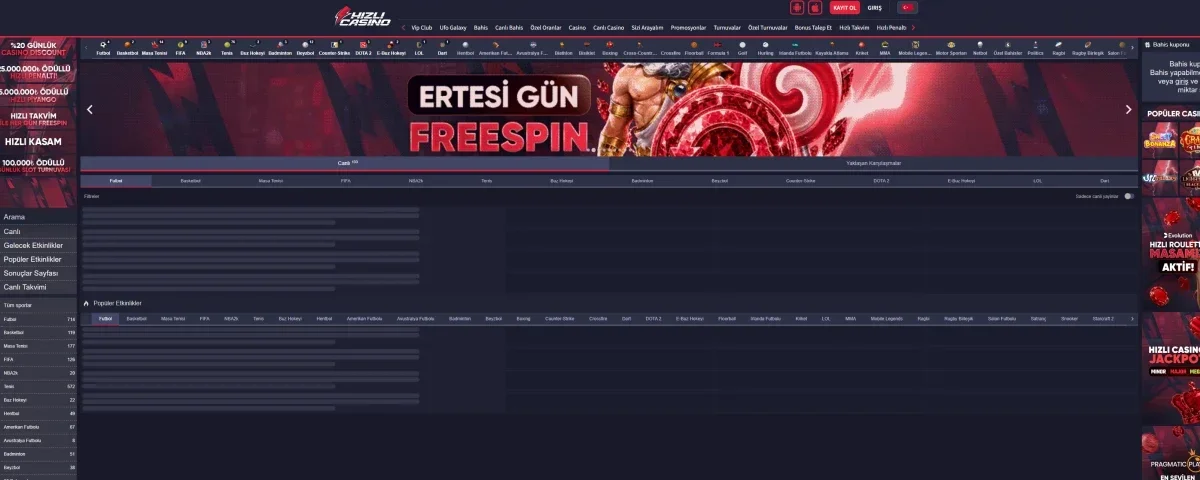 Hızlı Casino ekran görüntüsü